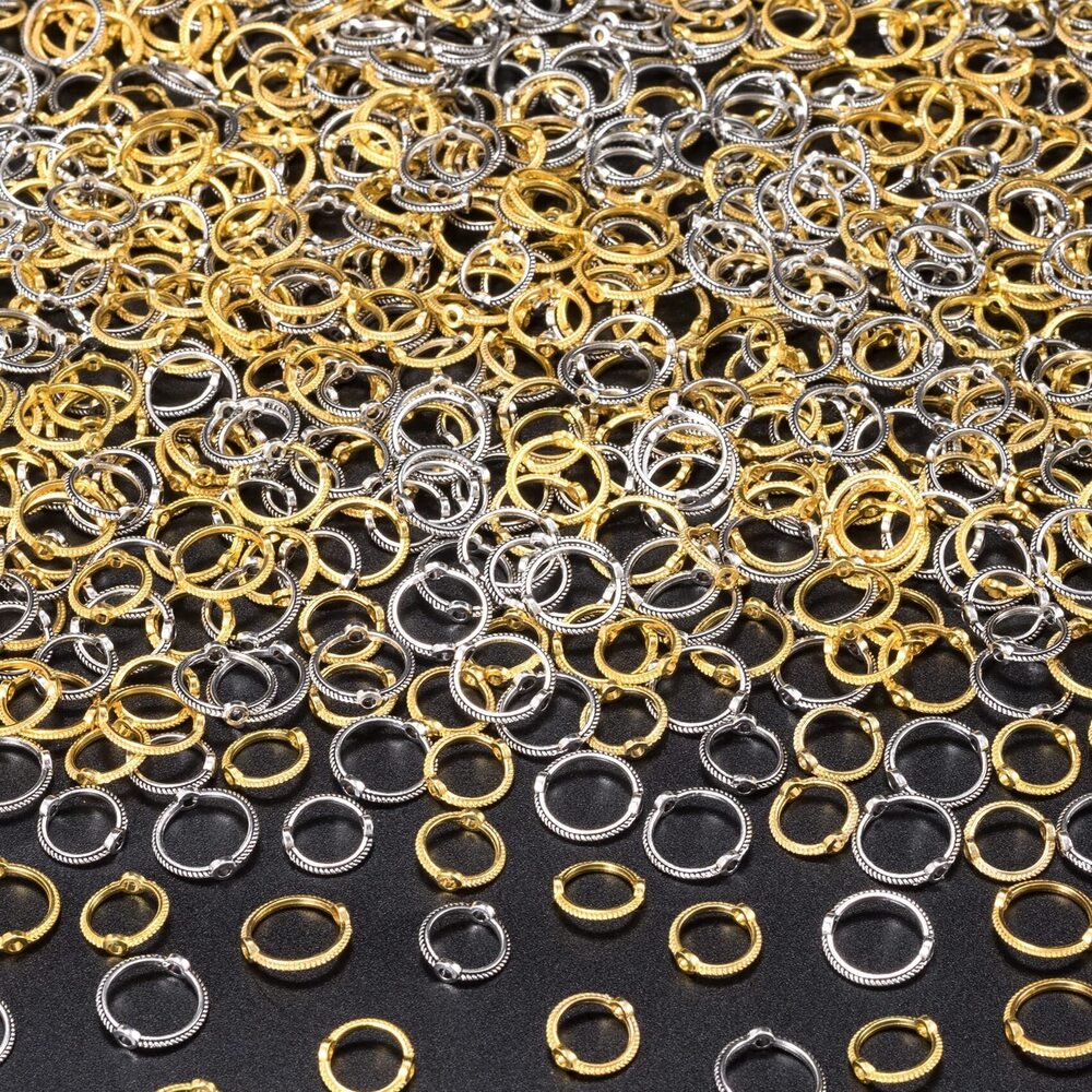 6522 400pcs Double Hole Bead Round Frames Links Connectors for Beading &